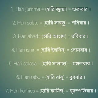 মালয়েশিয়া ৭ দিনের নাম - Malaysia 7 days name 1 মালয়েশিয়া ৭ দিনের নাম
