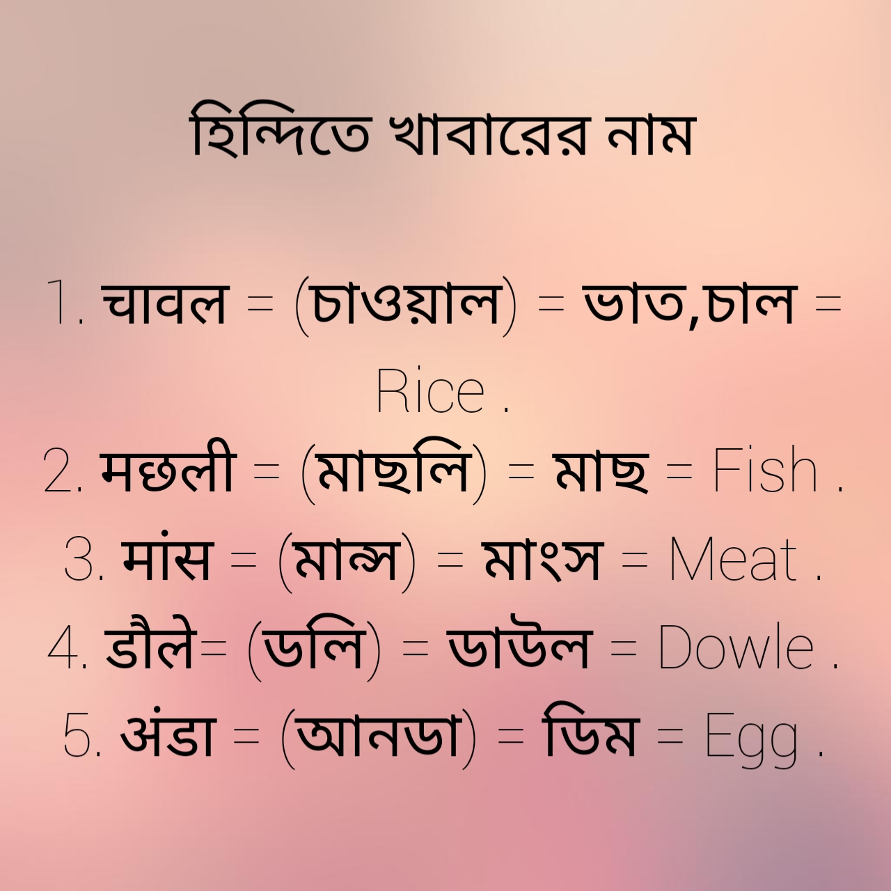 হিন্দিতে খাবারের নাম - Food name in Hindi 1 হিন্দিতে খাবারের নাম