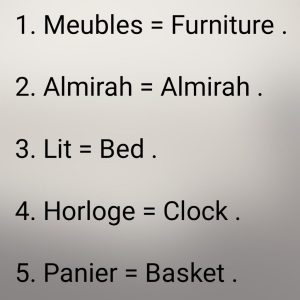 French and english words