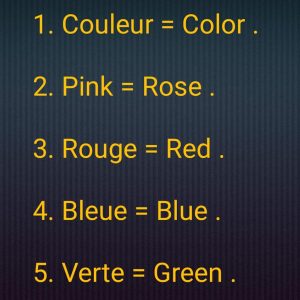 French vocabulary words