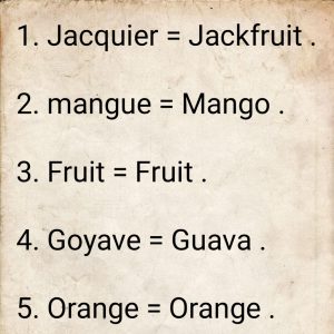 Learn basic french words for fruit