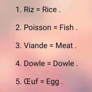 French vocabulary for food